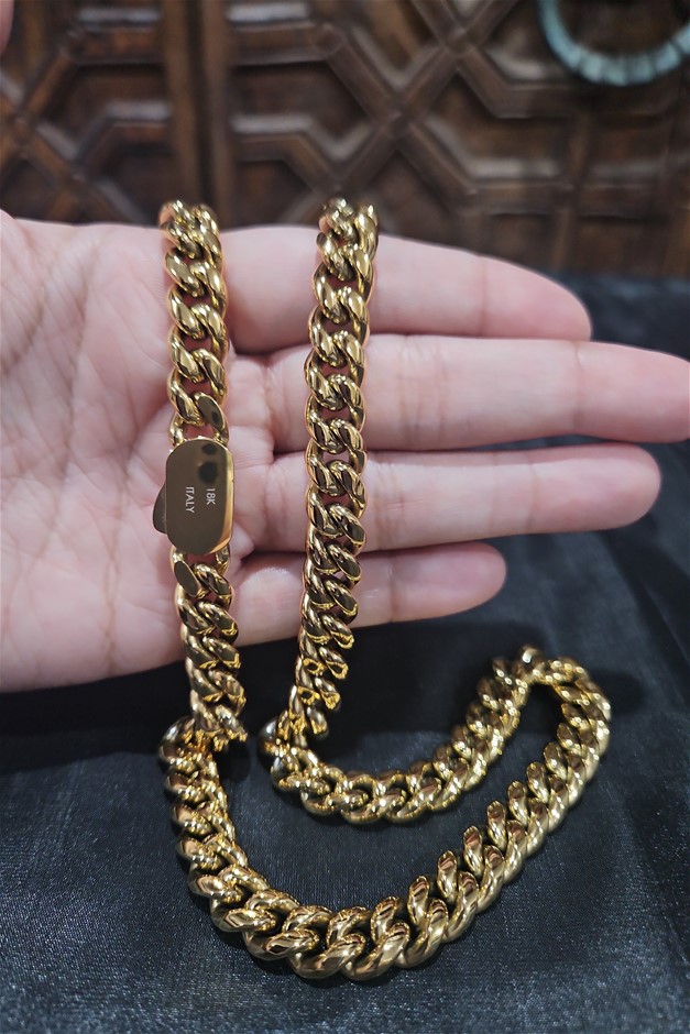 18k Italy Stamped Yellow Gold Filled Chain-Quality Guarantee-70cm