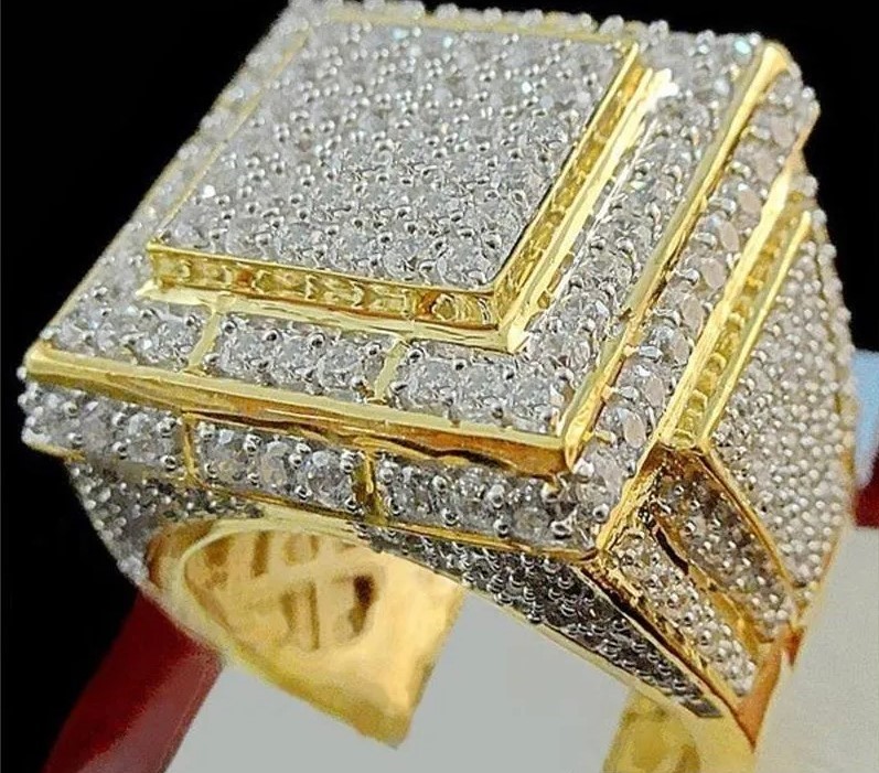 Italy 925 Silver  Ring in 18k Yellow Gold Plated-11US