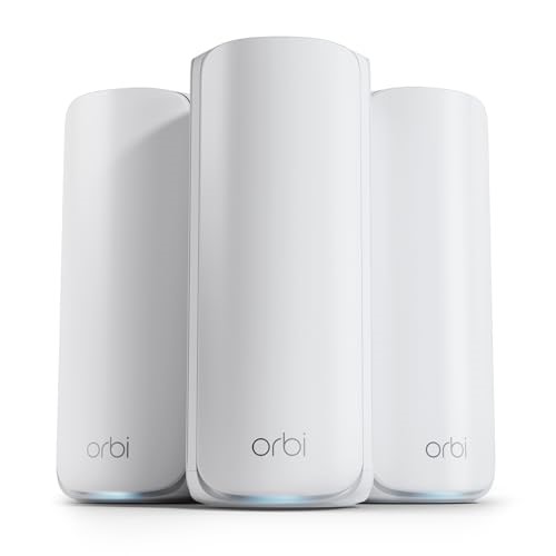 NETGEAR Orbi Triband WiFi 7 Mesh System (RBE873) - Router + 2 Satellites -