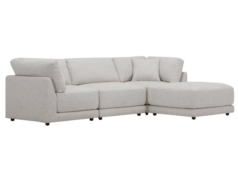 AIDEN & IVY 4 Piece Fabric Modular Sofa With 2 Pillows. N.B: Retail return.