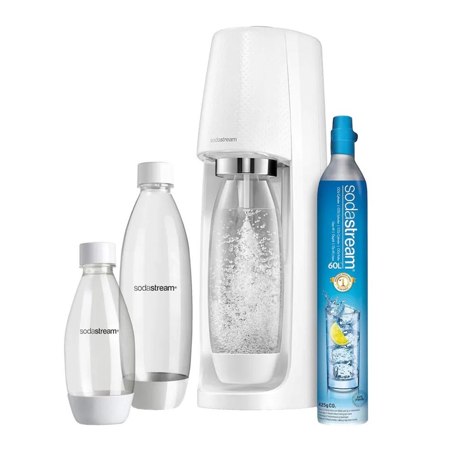 SODASTREAM SPIRIT Sparkling Water Maker Mega Pack, White. NB: Minor use.