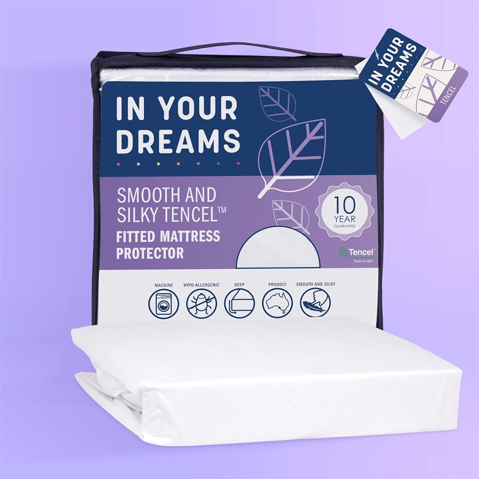 in Your Dreams Tencel Waterproof Mattress Protector, Queen, 152 x 204 x 40/