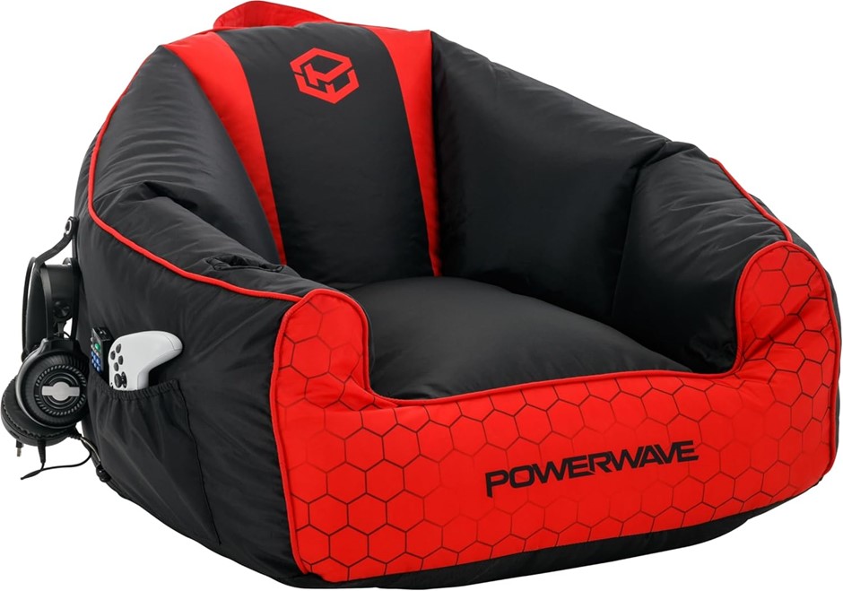 Powerwave Bean Bag Chair Puff Red NB: damaged box