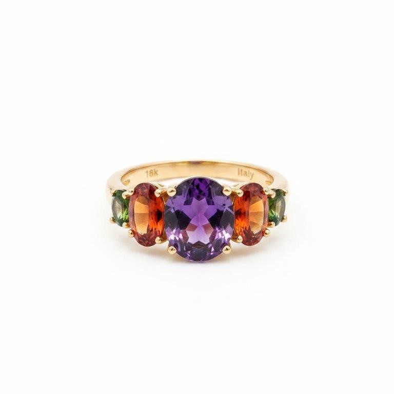 18K/Italy 3.5ctw Oval Cut Yellow Gold Filled Ring Warranty Quality-9US
