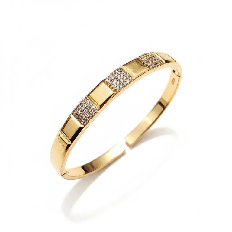 18K/ITALY Yellow Gold Filled bangle -(stamped 18K/Italy)