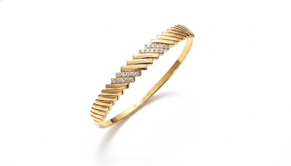 18K/ITALY Rose Gold Filled bangle -(stamped 18K/ITALY)-Bonus Gift