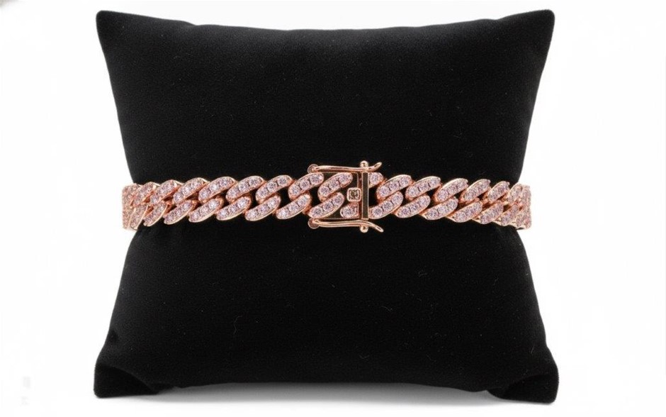 18k Rose Gold Filled Pink Bracelet stamped(18K)-19.5cm