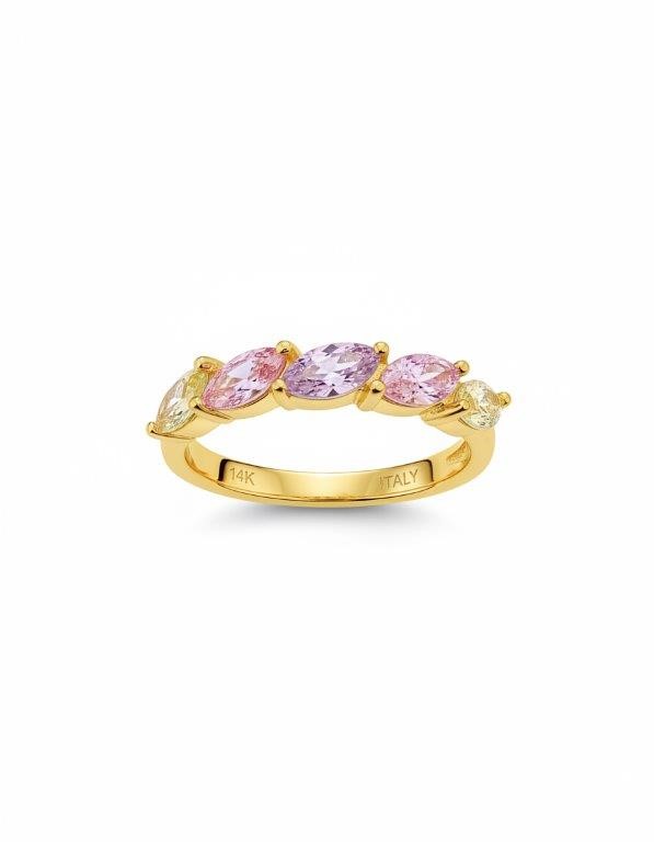 14K/Italy 1.25ctw Oval Cut Yellow Gold Filled Ring Warranty Quality-8US
