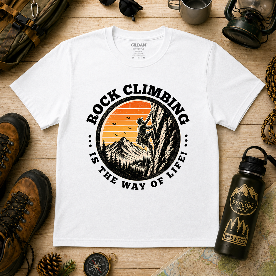 "Rock Climbing Is The Way Of Life T-Shirt!" Outdoor's Adventure - Xlarge