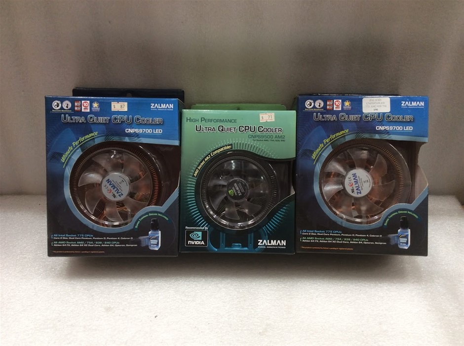 Zalman CNPS9500 AM2 CPU + Zalman CNPS9700 LED CPU Cooler-New (Lot of 3)