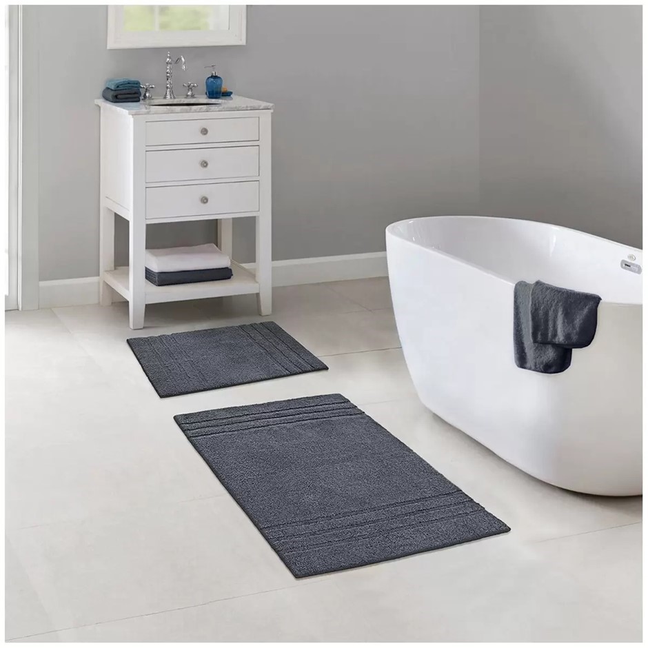 MINERAL SPRING Multi Needle Bath Mat 2 Pack Gunmetal Grey