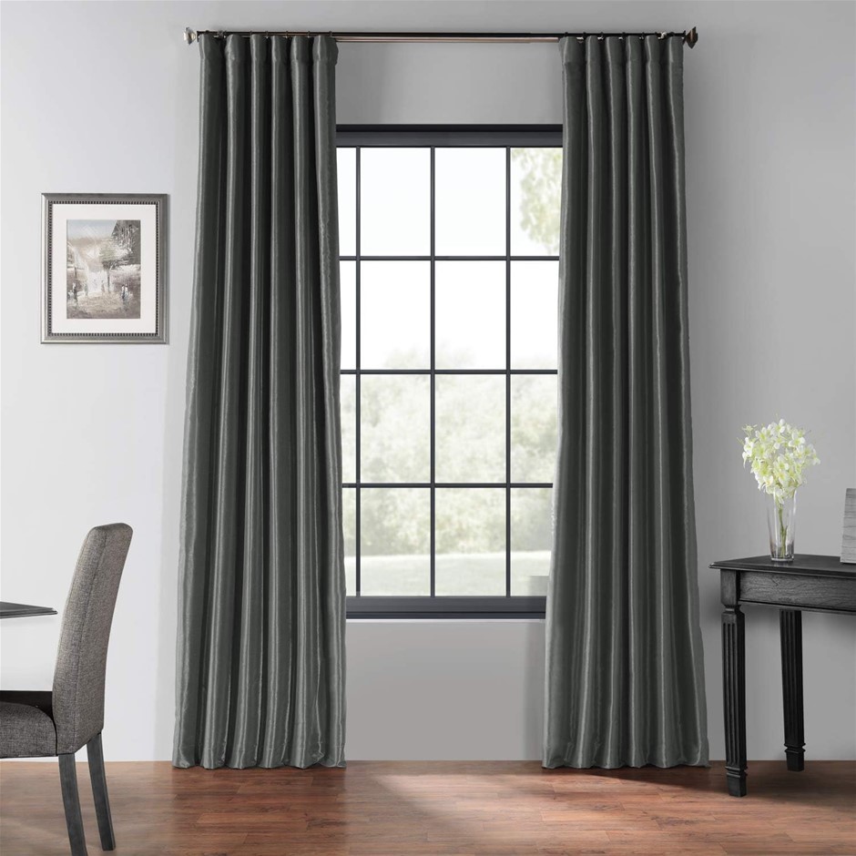 HALF PRICE DRAPES Half Price Drapes Faux Silk Blackout Curtains 108 Inches