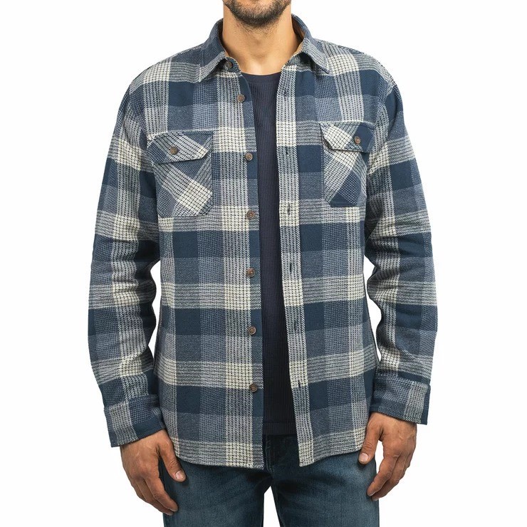 JACHS Men's Shirt & Thermal Pack, Size M, Incl: Flannel & Crew Thermal, Nav