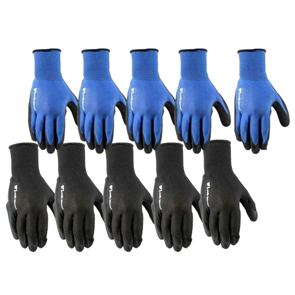 22 Pairs x WELLS LAMONT Anti Microbial Foam Latex Work Gloves, Size L, Blue