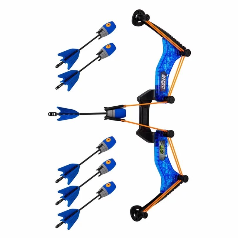 ZING Hyper Strike Bow w/ 6 Arrows, Blue. N.B: Damaged packaging.