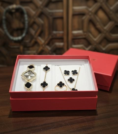 6-Piece Set White Stones(Gift Box Included)-in 18k Yellow Gold Plated