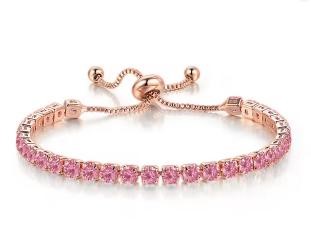 925 Sterling Silver Tennis Bracelet Simulated Diamonds