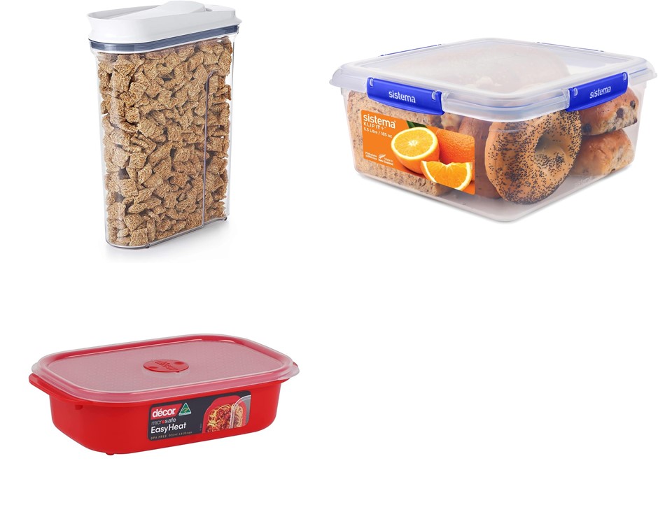 BUNDLE of Sistema KLIP IT PLUS Food Storage Container | 5.5 L Square + OXO