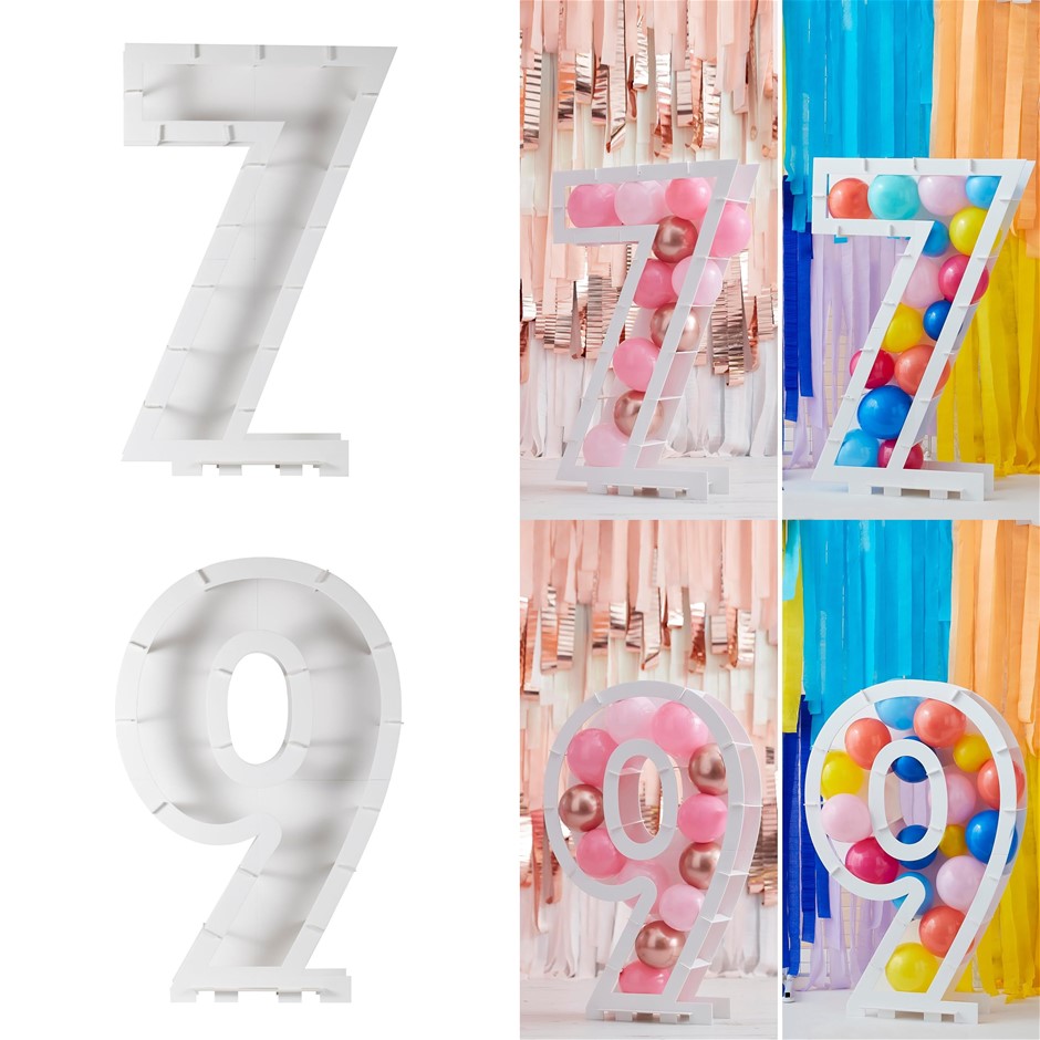 2 PACK BUNDLE of Ginger Ray BALLOON MOSAIC NUMBER STAND 7 and 9