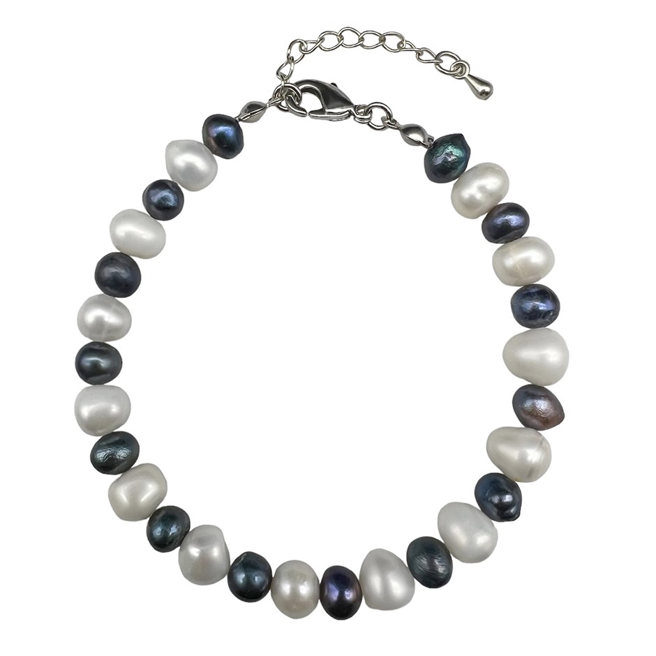 Pearl & Swarovski® Crystal Real Platinum Plated Bracelet
