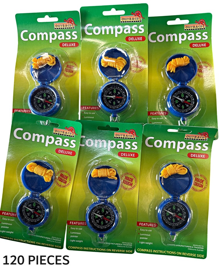 120 Pieces Outback Australia Mini Compass Deluxe, Luminous Pointer, Easy-to