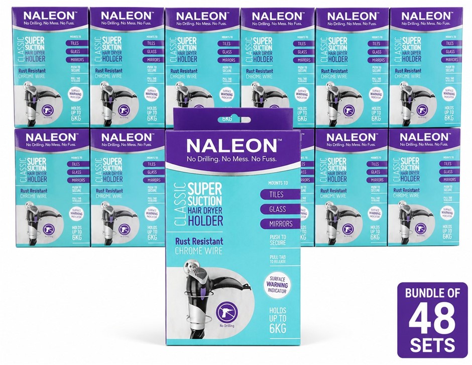 NALEON Classic Chrome Suction Hair Dryer Holder 6570C