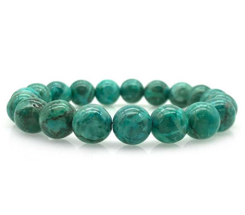 10mm African Jasper Turquoise Colour Gemstones Beaded Bracelet