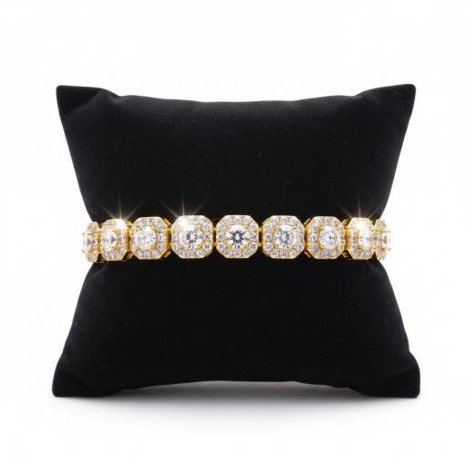 18k Yellow Gold Filled Bracelet stamped(18K)-17.5cm