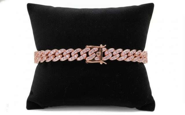 18k Rose Gold Filled Pink Bracelet stamped(18K)-17.5cm