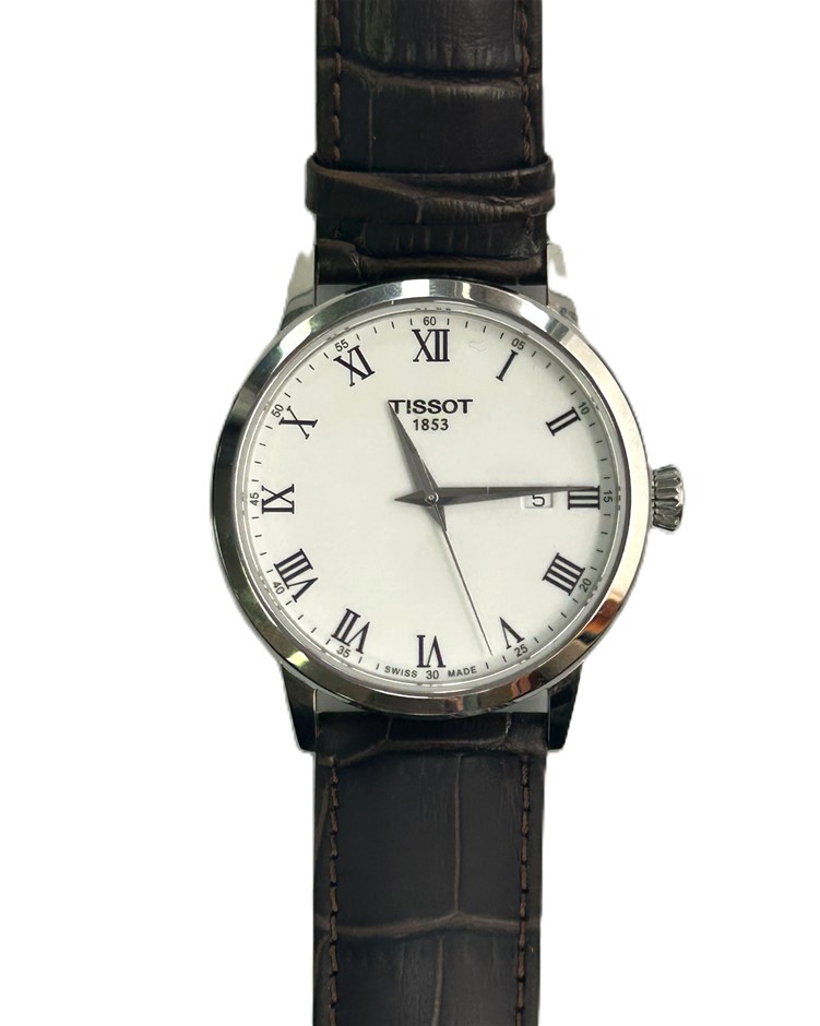 Tissot 1853 Men’s White Dial Stainless Steel Brown Leather Watch