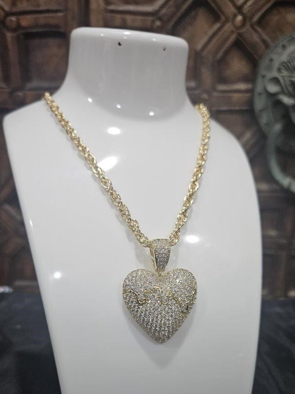 18KGold-filled/Italy Stamped  Yellow Gold Filled  Chain & Heart Pendant