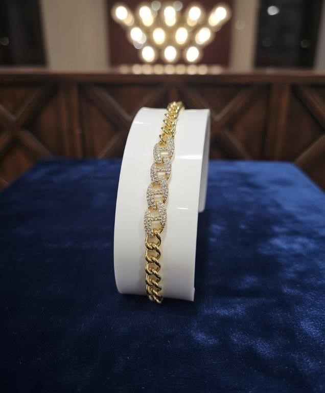 18K/Italy Gold Filled Bracelet -(stamped 18K/Italy)-Warranty Quality-Bonus