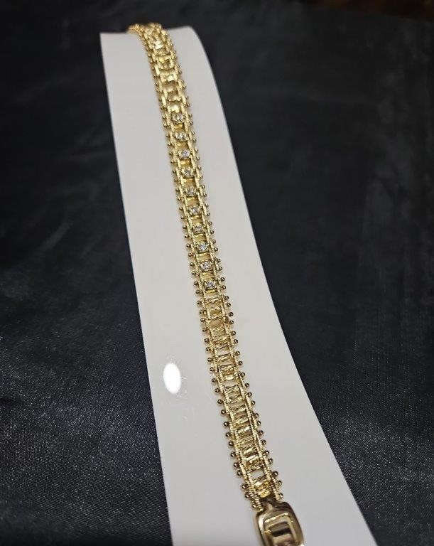 18K/Italy Gold Filled Bracelet -(stamped 18K/Italy)-Warranty Quality-Bonus