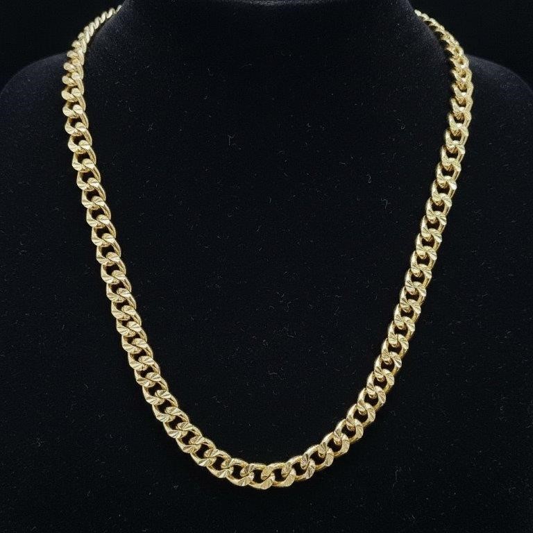 18K/Italy Stamped Yellow Gold Filled Chain 55cm-5mm-Bonus Gift