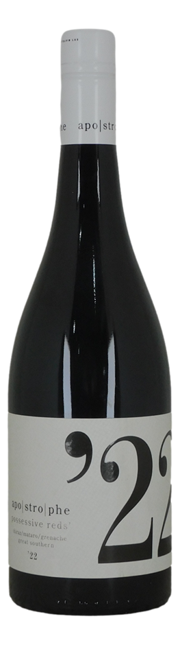 Apostrophe Possessive Reds 2022 (6x 750mL). WA.