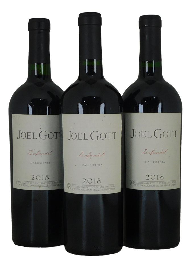 Joel Gott Zinfandel 2018 (3x 750mL), California.