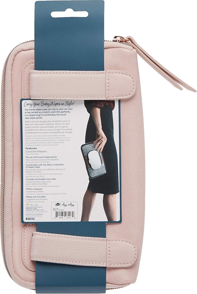 ITZY RITZY Travel Portable Wipes Case, On-The-Go Baby Wipes Holder Includin