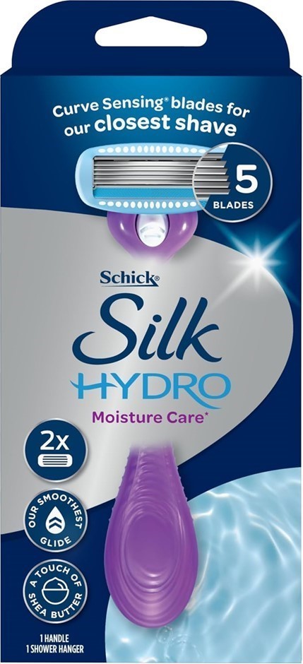 Schick - Silk Hydro Moisture Care Kit  | 5 Blade Razor | Shea Butter | Curv