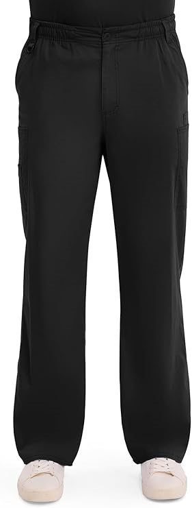 DICKIES Men's Signature Elastic Waist Scrubs Pant, Size 3XL, Black, 81006.