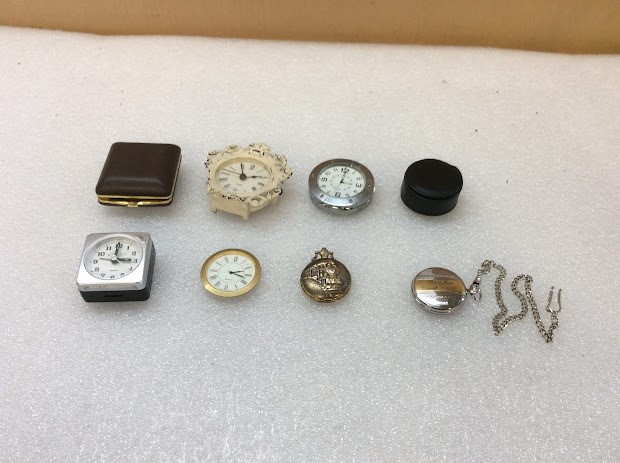 Mix Brand and Model Pocket Watches/Travel Alarm Clock/Clock Inserts (Lot of