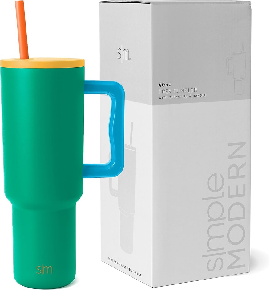 SIMPLE MODERN 40 oz Tumbler with Handle and Straw Lid.