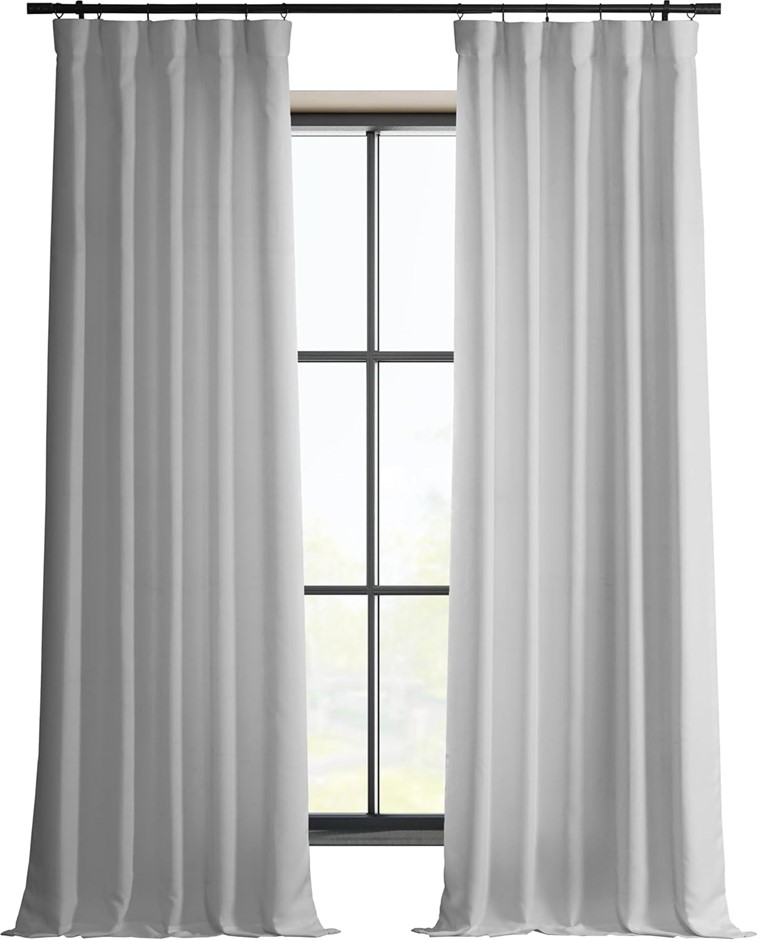 HALF PRICE DRAPES Italian Faux Linen Curtains 108 Inches Long Room Darkenin