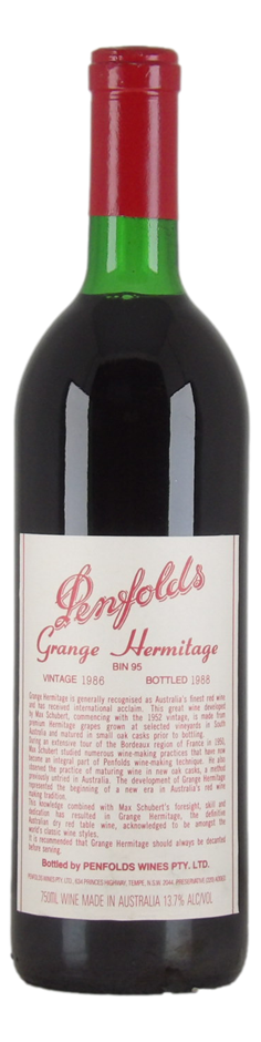 Penfolds Bin 95 Grange Hermitage 1986 (1x 750mL) SA.