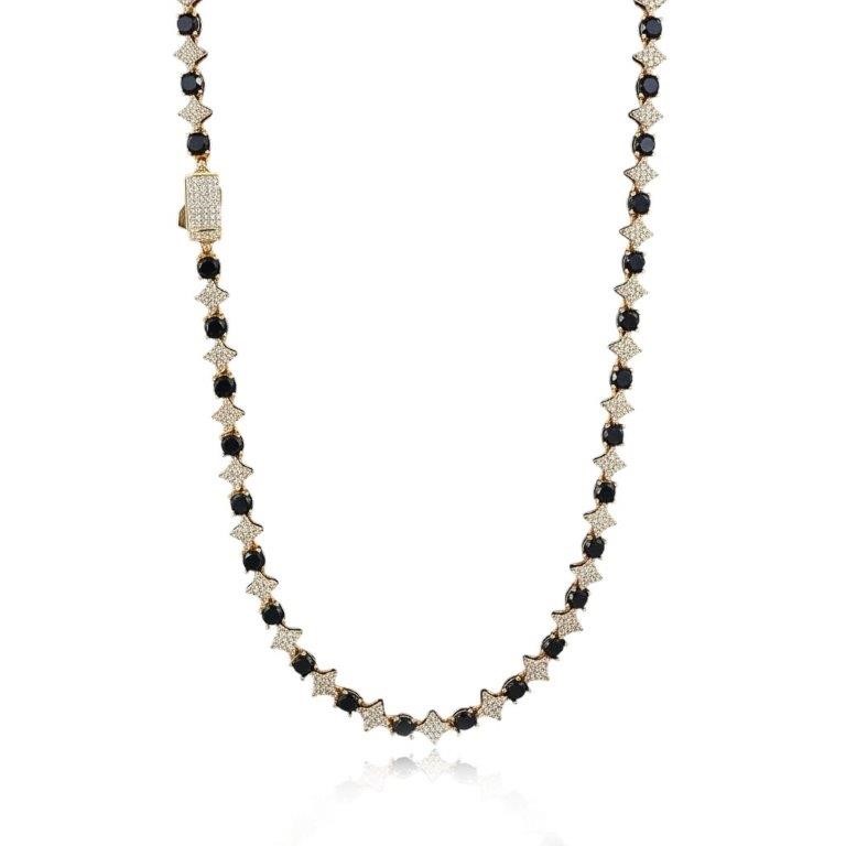 18K Gold-Filled 6mm Tennis Star Necklace with AAA Cubic Zirconias - 60.9cm
