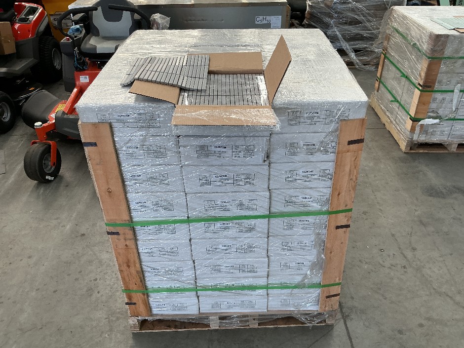 <p>1 x Pallet Light Grey Stripe Tiles</p>