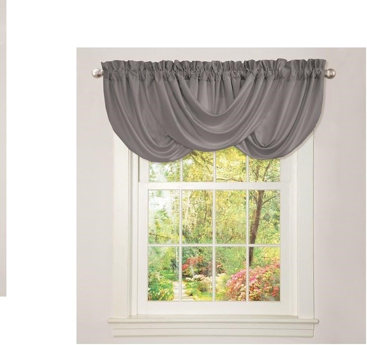 LUSH DECOR Lucia Valance,42"x18" Grey. Buyers Note - Discount Freight Rate