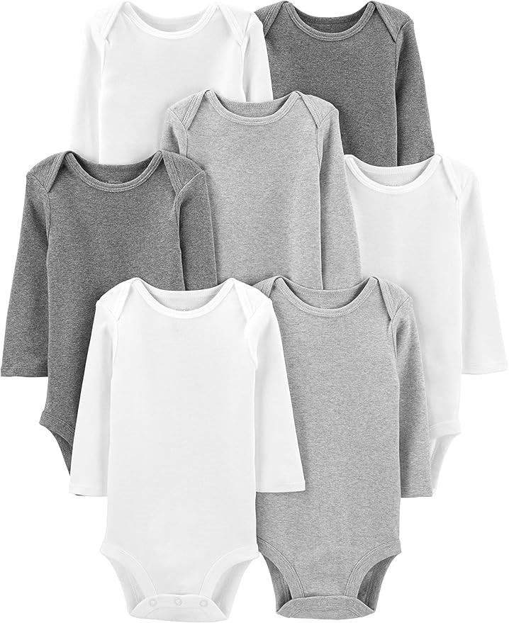 2 x 7-Pack SIMPLE JOYS By CARTER'S Baby Long Sleeve Bodysuits, Size Preemie