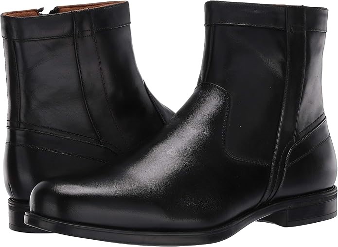 FLORSHEIM Men's Medfield Plain Toe Zip Fashion Boot, US12D/EU45, Black, 115