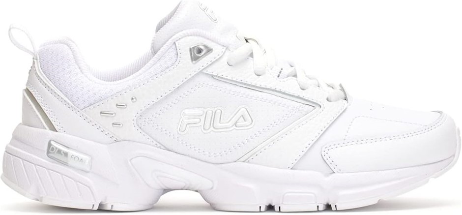 FILA Women's Memory Decimus 8 Training Shoe, US9.5/EU41, White/Silver, 5XSM