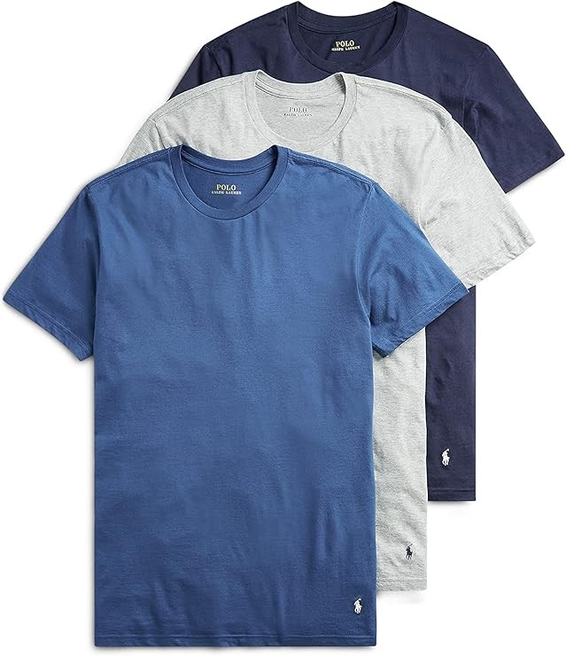 3pk x POLO RALPH LAUREN Men's Crewneck Shirt Size XL, Andover Heather/Cruis